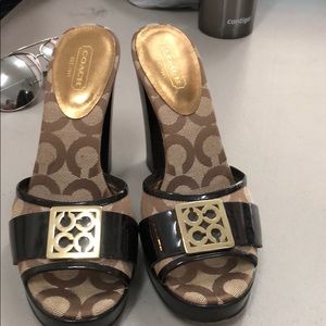 Coach open toe heels